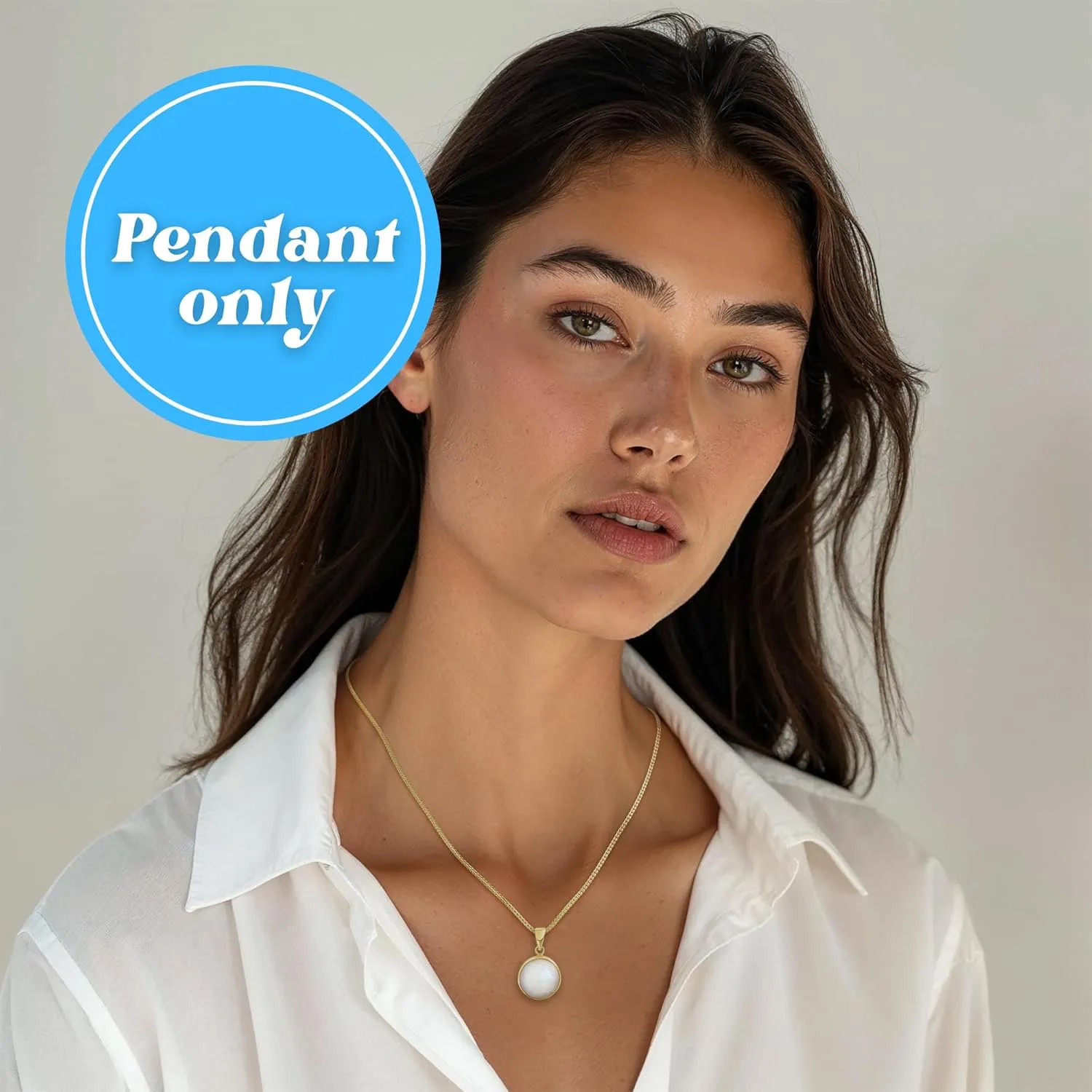 14K Gold Moonstone Pendant for Women - Solid Gold Pendant - Gold Dainty Pendant for Women - Gold Pendant - Dainty Gold Pendant - Gold Wedding Jewelry - Moonstone Jewelry for Women - Pendant Only