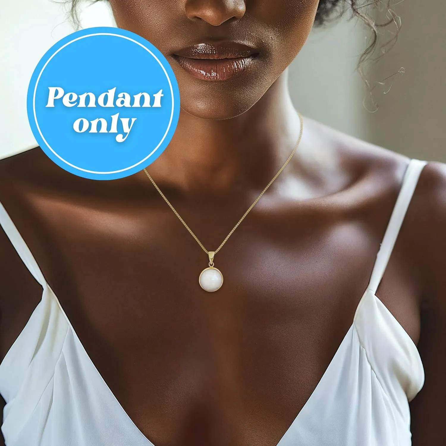 14K Gold Moonstone Pendant for Women - Solid Gold Pendant - Gold Dainty Pendant for Women - Gold Pendant - Dainty Gold Pendant - Gold Wedding Jewelry - Moonstone Jewelry for Women - Pendant Only