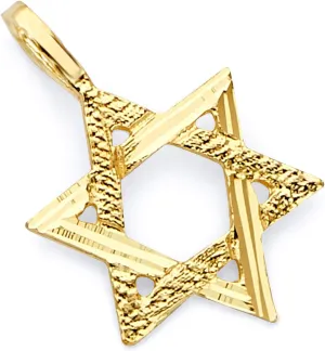14k Yellow Gold Star of David Pendant