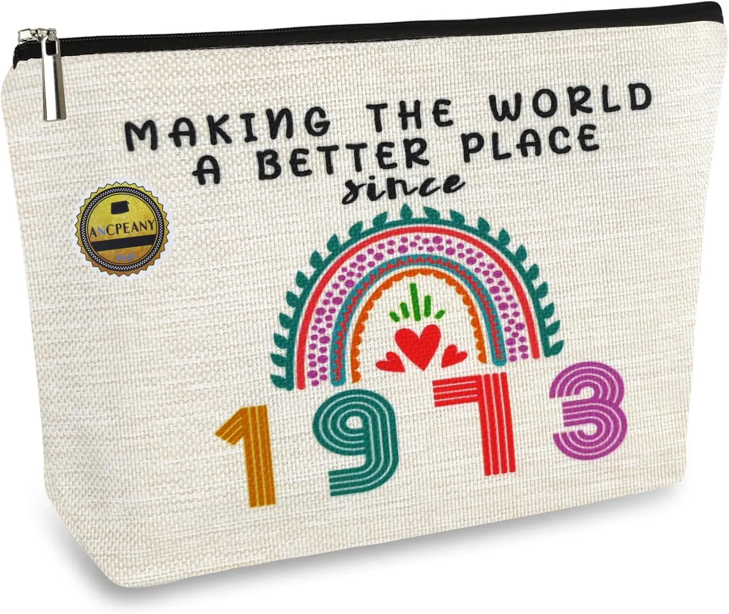 52nd Birthday Gifts for Women, Funny 1973 52nd Birthday Decorations Makeup Bag, Anniversary 52 Year Old Gift Ideas for Her, Wife, Sister, Mom, Aunt, Cool Cosmetic Travel Bags for Mothers Day Christmas