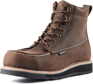 6''Composite/Soft Toe Work Boots For Men,Waterproof Wedge Moc Toe, Oil/Slip Resistant, Goodyear Leather Welt, Industrial Construction Durty work Boots,EH G6155-G6255-G6355