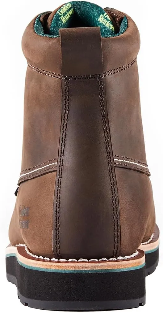 6''Composite/Soft Toe Work Boots For Men,Waterproof Wedge Moc Toe, Oil/Slip Resistant, Goodyear Leather Welt, Industrial Construction Durty work Boots,EH G6155-G6255-G6355