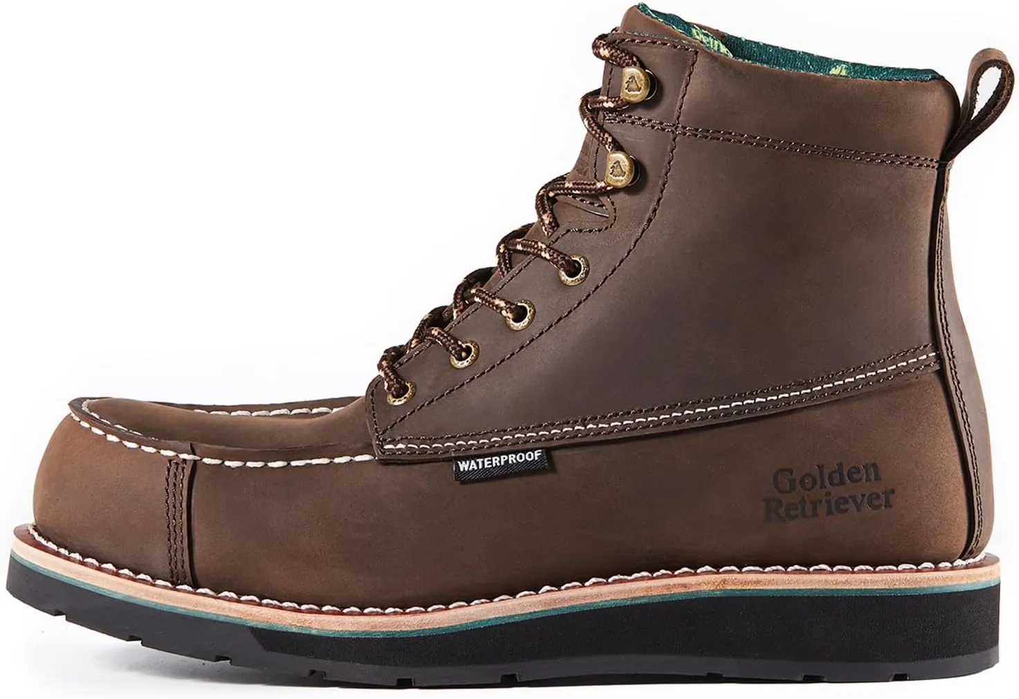 6''Composite/Soft Toe Work Boots For Men,Waterproof Wedge Moc Toe, Oil/Slip Resistant, Goodyear Leather Welt, Industrial Construction Durty work Boots,EH G6155-G6255-G6355