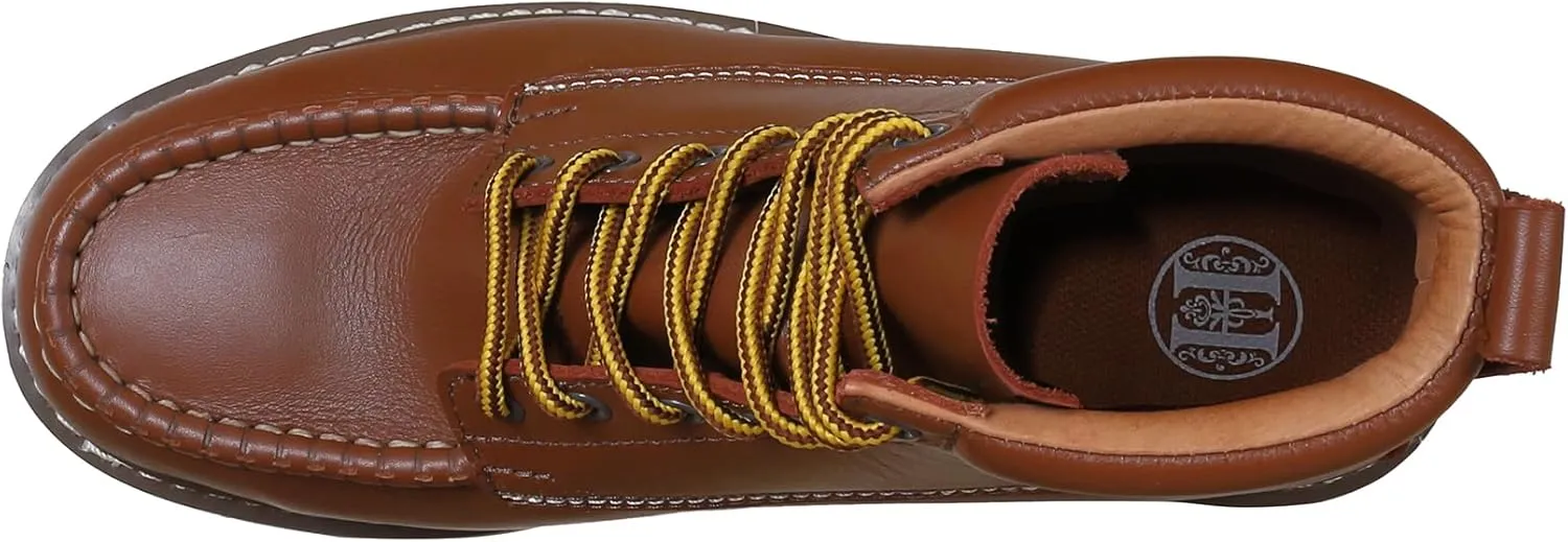 ABALONE Mens 6" Steel Toe Suretrack Leather Slip Resistant Work Boots, 84992