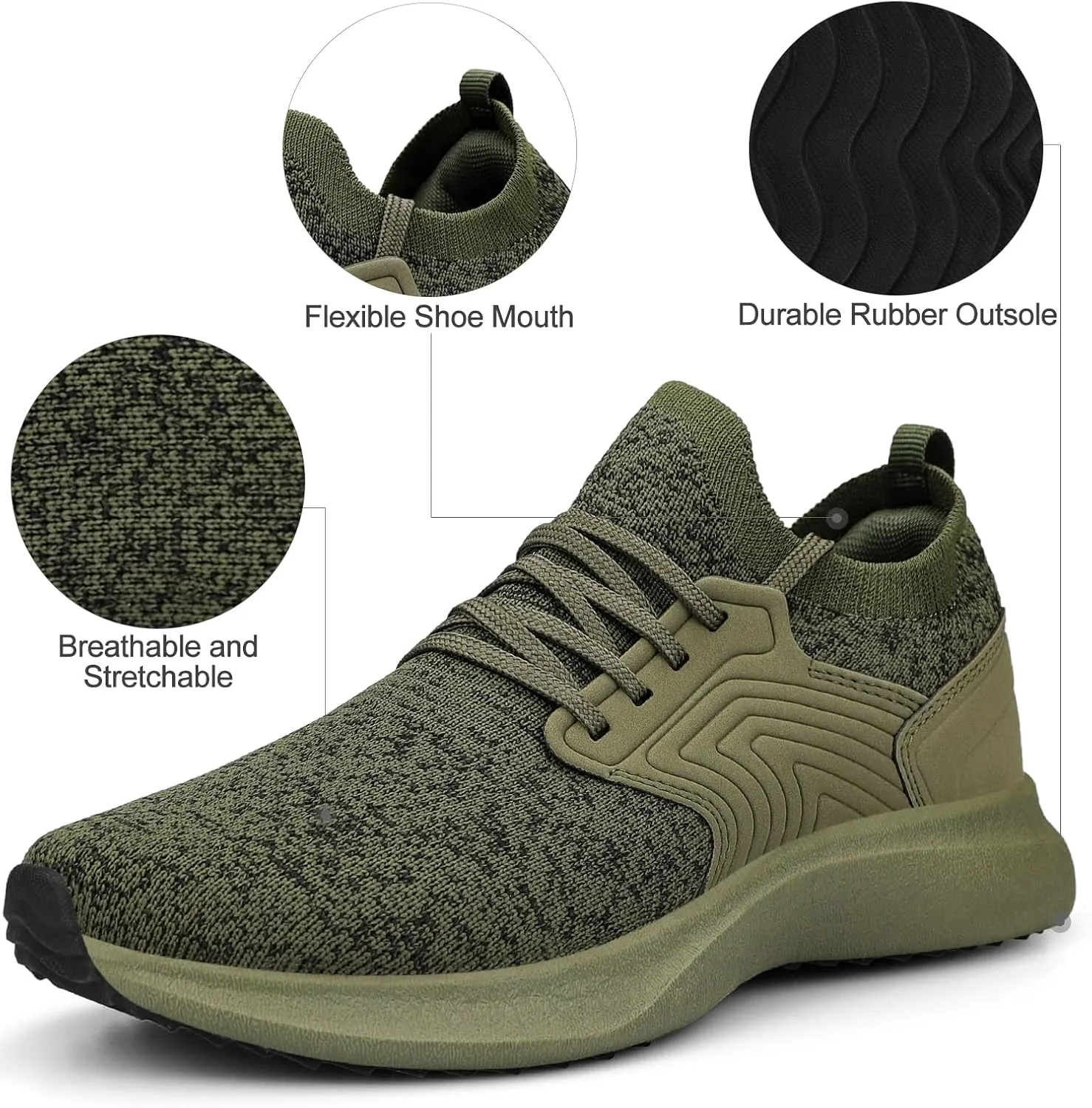 Abboos Womens Walking Shoes Lightweihgt Breathable Slip on Sneakers Athletic Gym Tennis Running Shoes