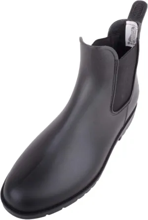 Absolute Footwear Leah, Womens Slip On Ankle Waterproof Rubber Wellington Chelsea Rain Boots