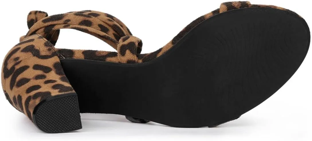 Allegra K Women's Lace Up Block Heels Sandals