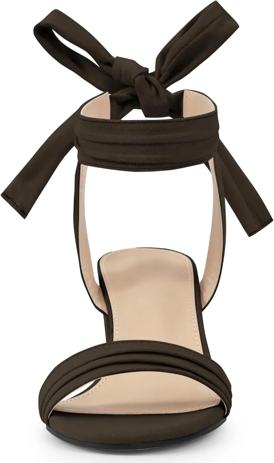 Allegra K Women's Open Toe Ankle Tie Back Block Heels Sandals