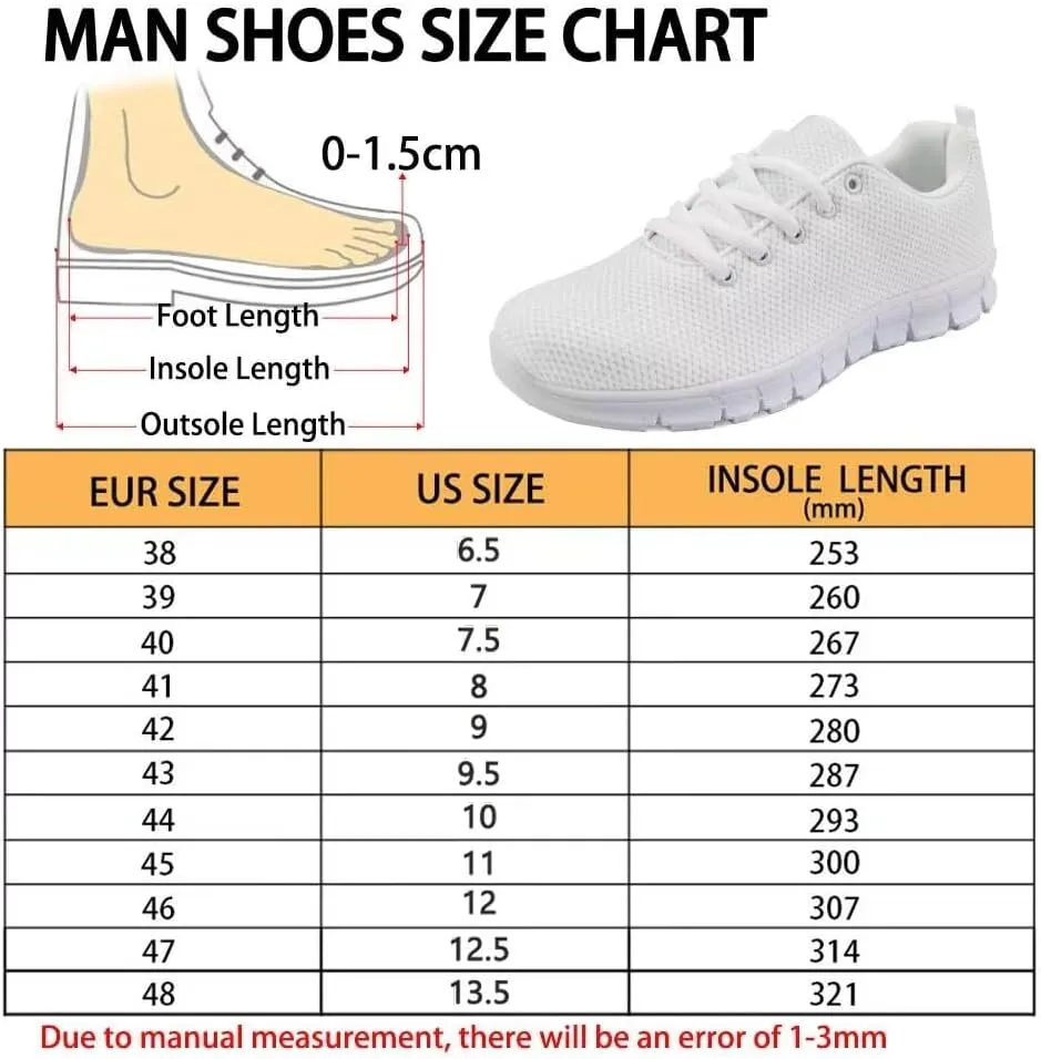 AmzPrint Women Men Walking Running Shoes White Sole Athletic Shoes for Women Men Fashion Casual Sneakers Size 5.5-13.5 Us
