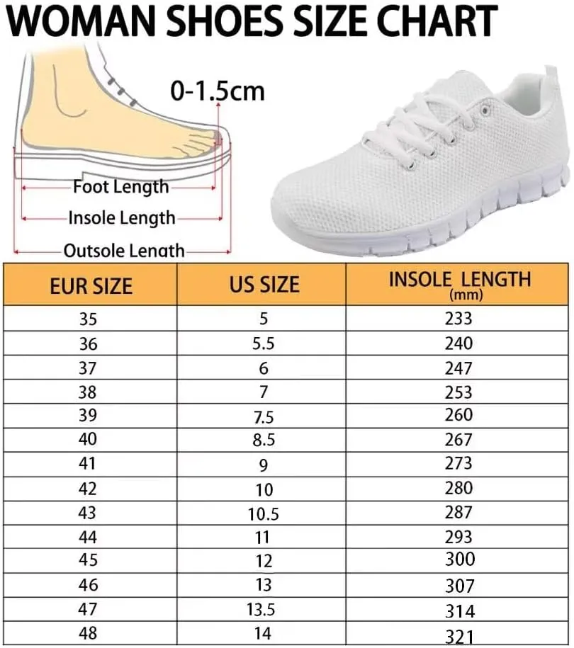 AmzPrint Women Men Walking Running Shoes White Sole Athletic Shoes for Women Men Fashion Casual Sneakers Size 5.5-13.5 Us