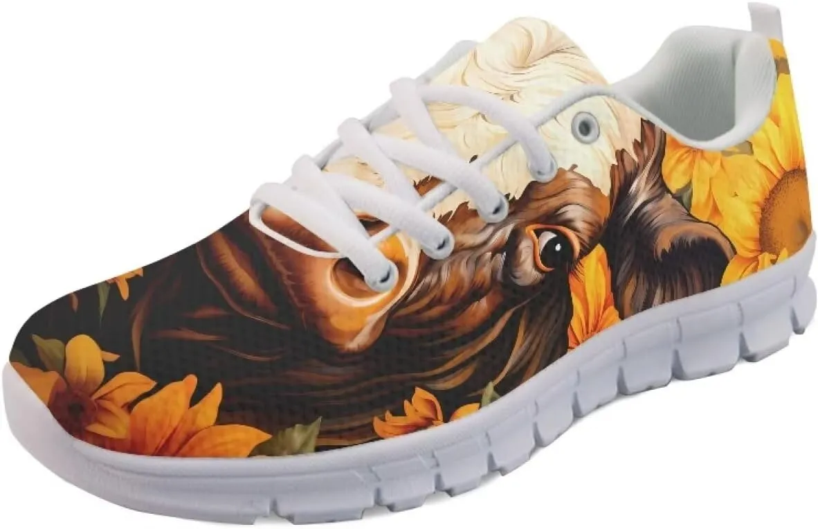 AmzPrint Women Men Workout Athletic Trainer Hiking Camping Walking Sneaker White Sole Shoes for Men Women Shoes Size 5.5-13.5