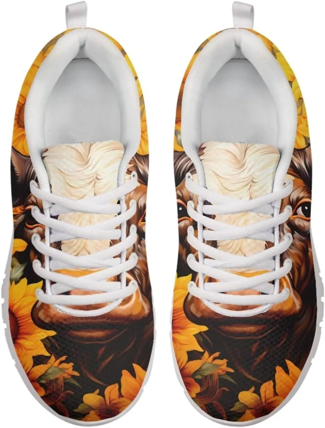 AmzPrint Women Men Workout Athletic Trainer Hiking Camping Walking Sneaker White Sole Shoes for Men Women Shoes Size 5.5-13.5