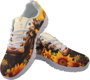 AmzPrint Women Men Workout Athletic Trainer Hiking Camping Walking Sneaker White Sole Shoes for Men Women Shoes Size 5.5-13.5
