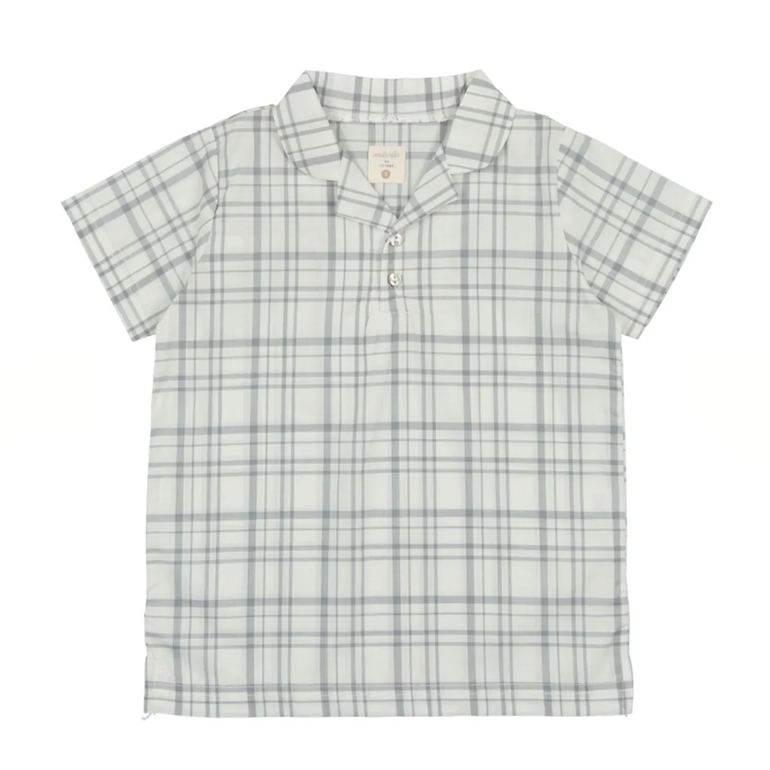 Analogie By Lil Legs Collar Shirt Light Blue Plaid