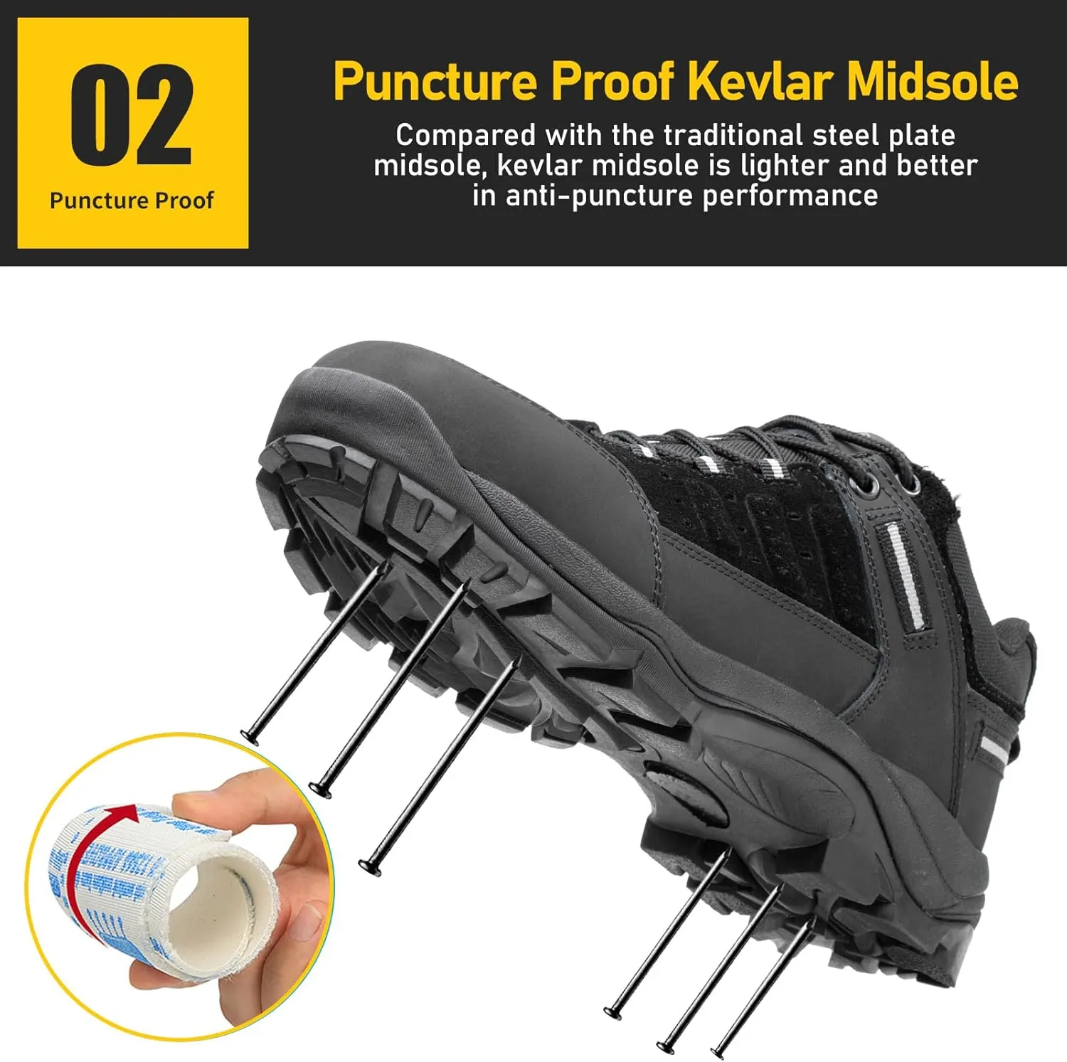 ANGRYRAM Steel Toe Shoes for Men Women Lightweight Indestructible Work Shoes Breathable Slip Resistant Safety Sneakers Comfortable Puncture Proof Shoes for Working Construction Industry
