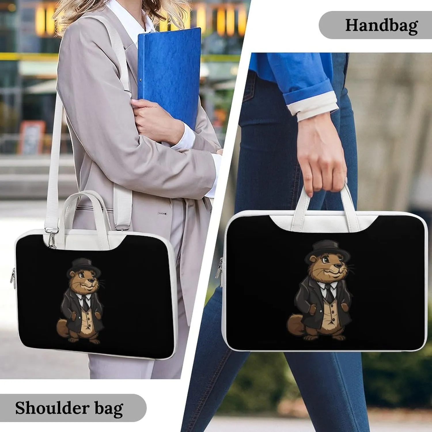 Anime Groundhog Cute Laptop Tote Bag Waterproof Computer Carrying Case Business Office Briefcase