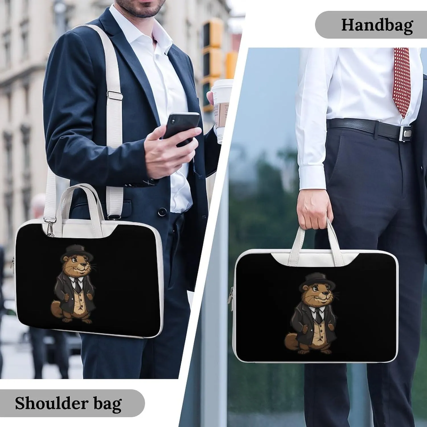 Anime Groundhog Cute Laptop Tote Bag Waterproof Computer Carrying Case Business Office Briefcase