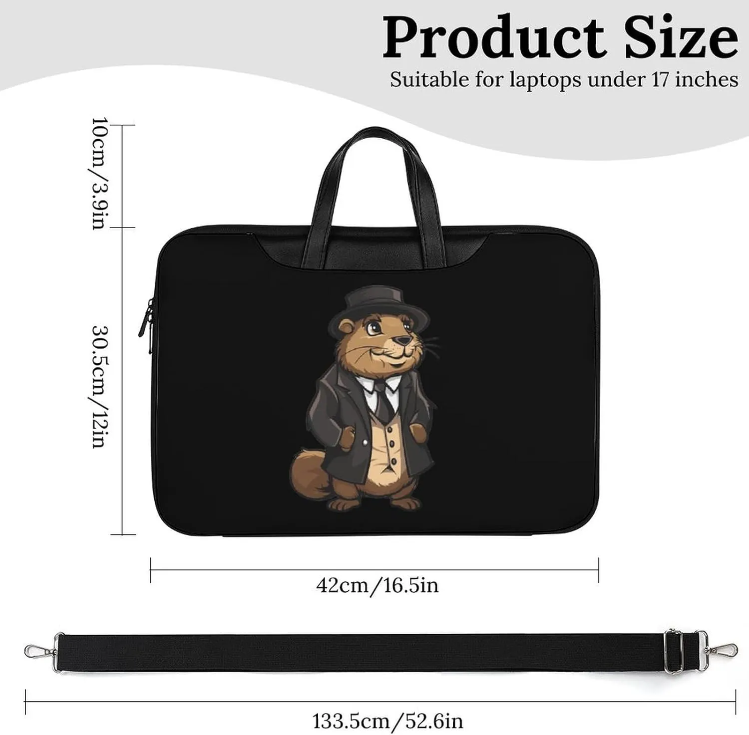 Anime Groundhog Cute Laptop Tote Bag Waterproof Computer Carrying Case Business Office Briefcase
