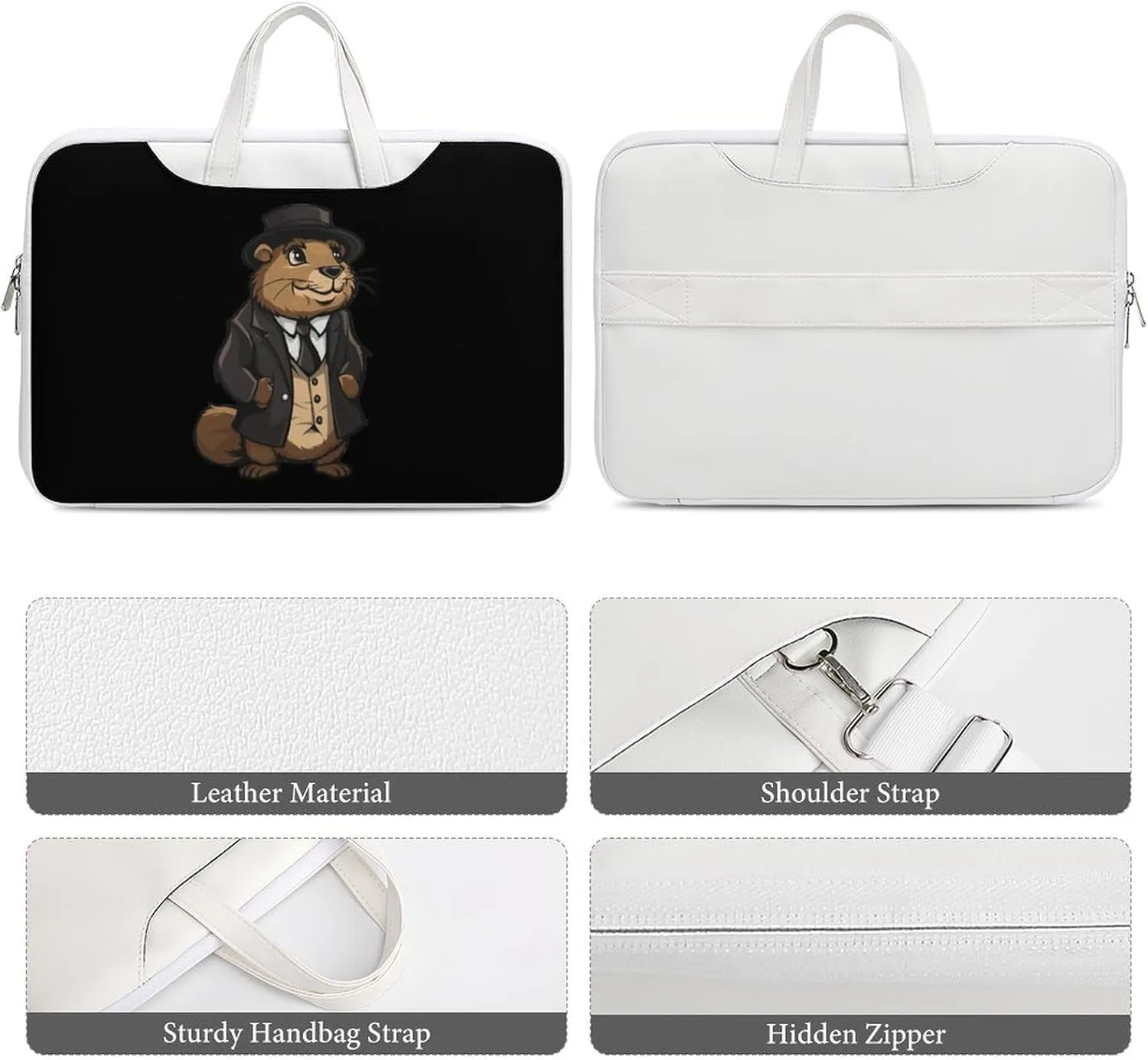 Anime Groundhog Cute Laptop Tote Bag Waterproof Computer Carrying Case Business Office Briefcase