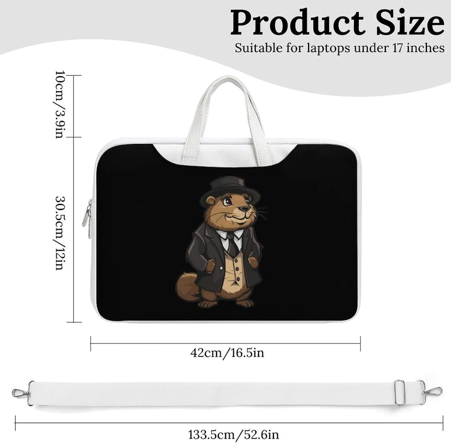 Anime Groundhog Cute Laptop Tote Bag Waterproof Computer Carrying Case Business Office Briefcase