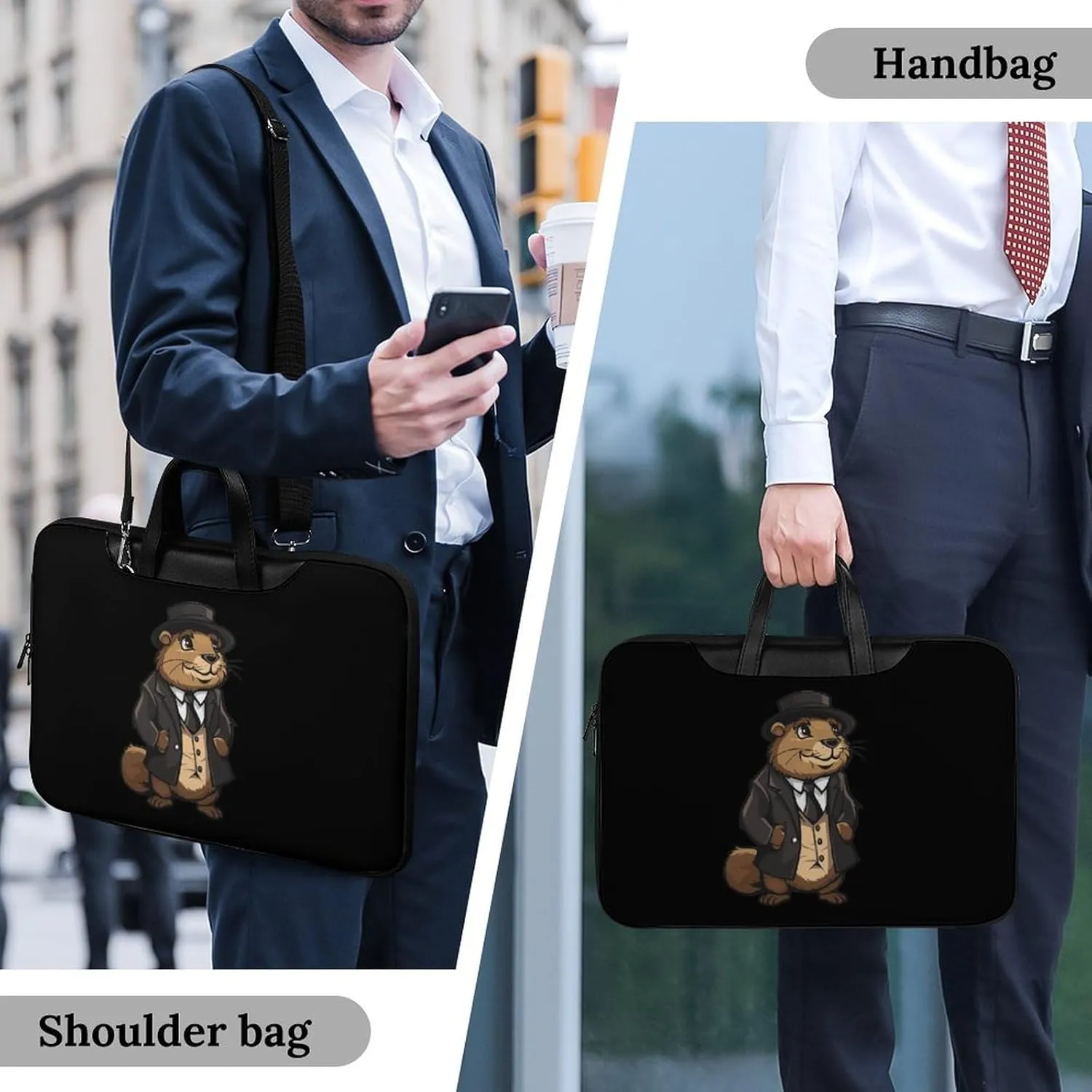 Anime Groundhog Cute Laptop Tote Bag Waterproof Computer Carrying Case Business Office Briefcase
