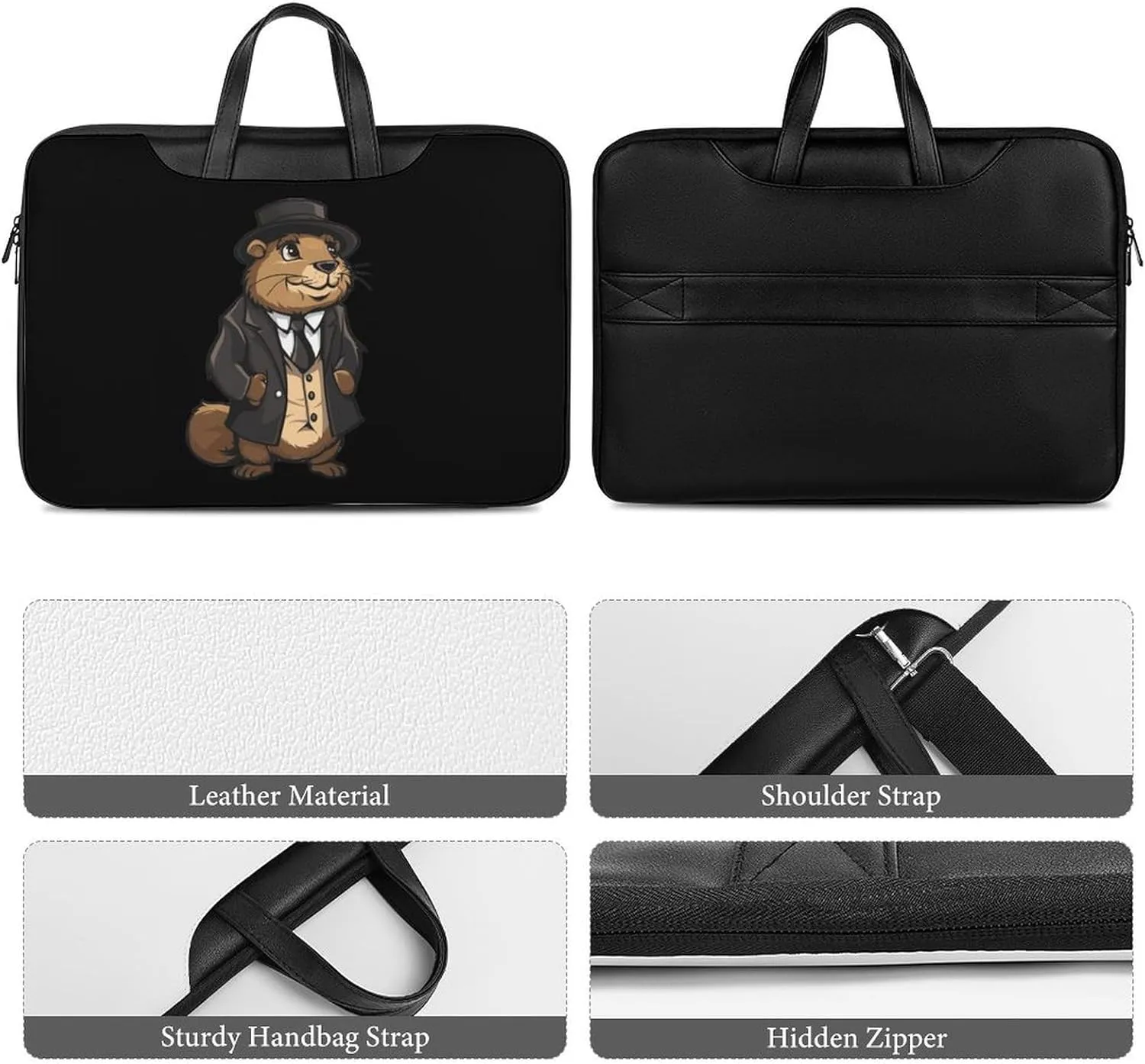 Anime Groundhog Cute Laptop Tote Bag Waterproof Computer Carrying Case Business Office Briefcase