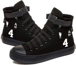 Anime Hinata Shoyo Shoes Kageyama Karasuno High School Volleyball Canvas Sneakers High Top Lace ups Shoes
