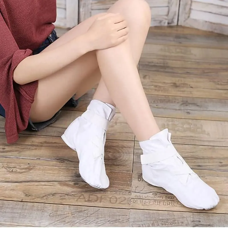 AOQUNFS Canvas Jazz Dance Boots Ballet Ballroom Practice Dancing Sneakers for Women
