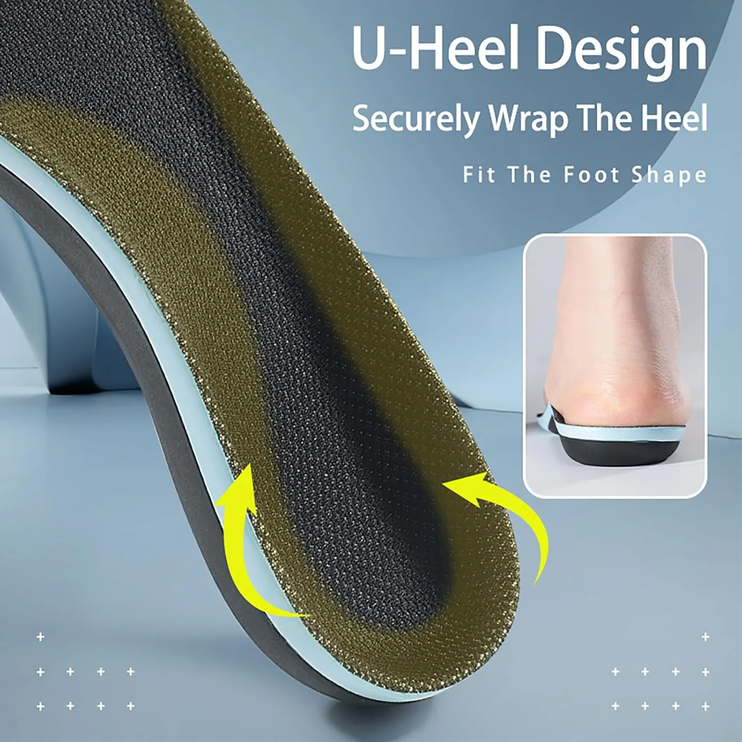 Arch Support Insole Shock Absorb Insoles Plantar Fasciitis Relief Insoles Men for Flat Feet High Arch and Foot Pain High Arch Orthotic Inserts for Shoes (Black, M(Men 7.5-8.5/Women 8.5-9.5))