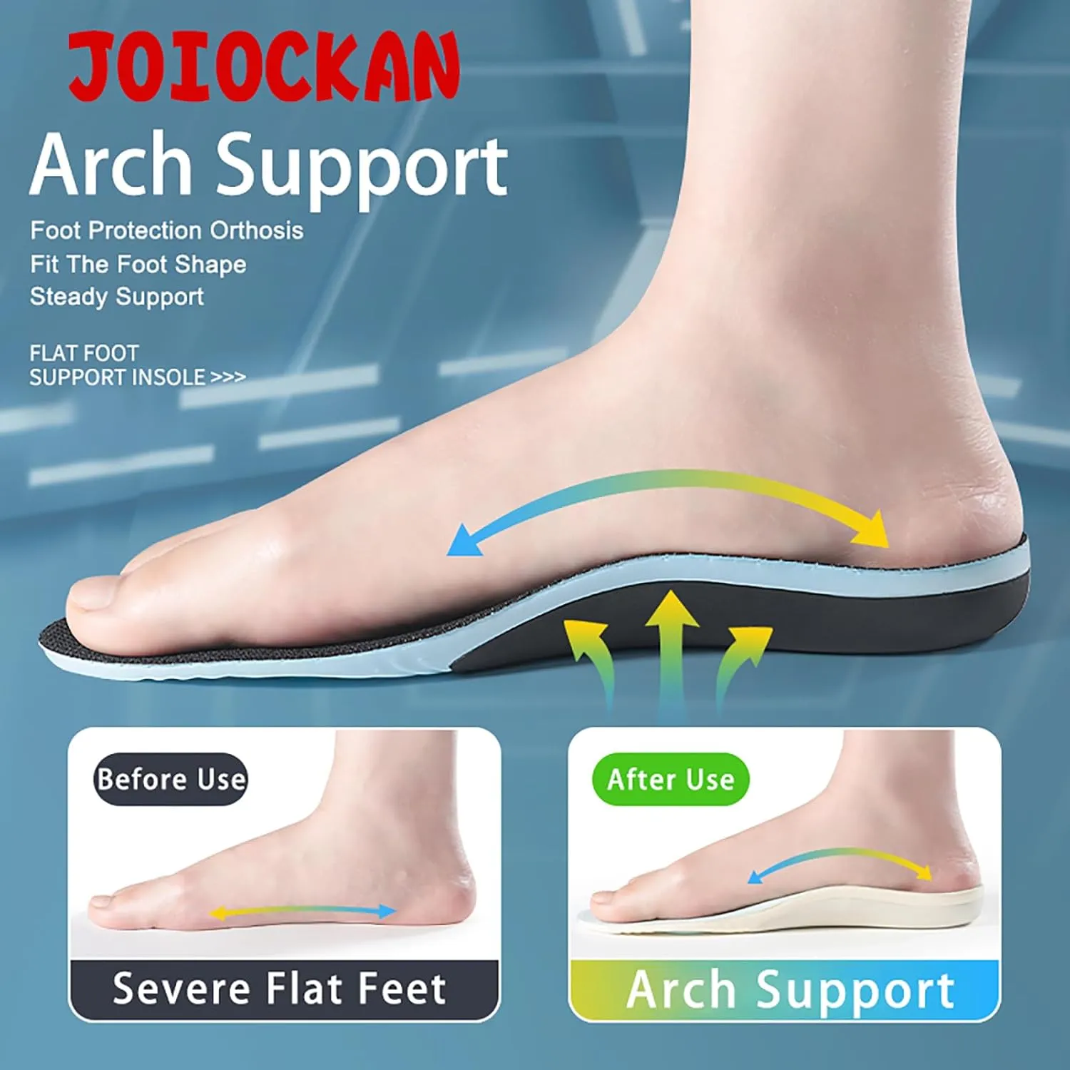 Arch Support Insole Shock Absorb Insoles Plantar Fasciitis Relief Insoles Men for Flat Feet High Arch and Foot Pain High Arch Orthotic Inserts for Shoes (Black, M(Men 7.5-8.5/Women 8.5-9.5))