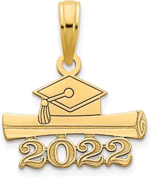 Avariah 14K Yellow Gold 2022 Graduation Cap and Diploma Charm