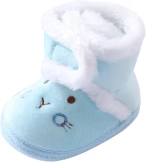 Baby Boys Girls Winter Warm Shoes Cozy Fleece Snow Boots Toddler Slippers Non-Slip Walking Shoes Infant Outdoor