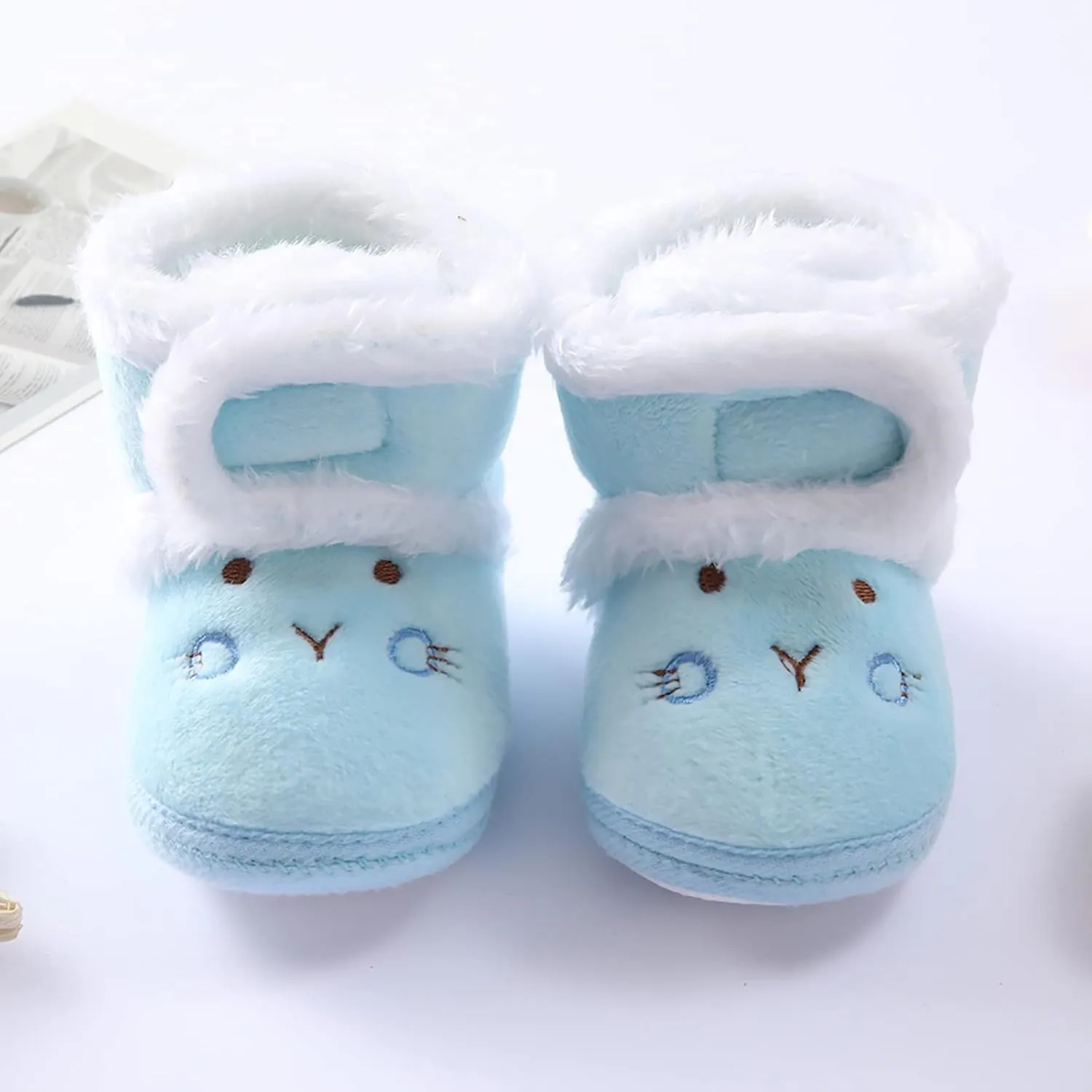 Baby Boys Girls Winter Warm Shoes Cozy Fleece Snow Boots Toddler Slippers Non-Slip Walking Shoes Infant Outdoor