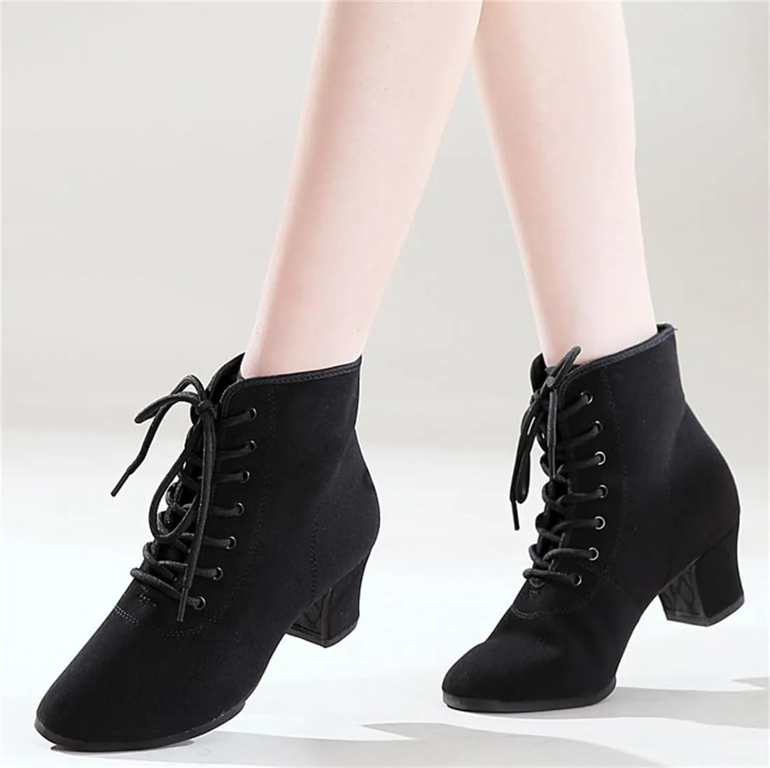 Ballroom Dance Shoes, Ladies Jazz Dancing Sneakers Comfort Dancing Boots Breathable Canvas Walking Dance Shoes