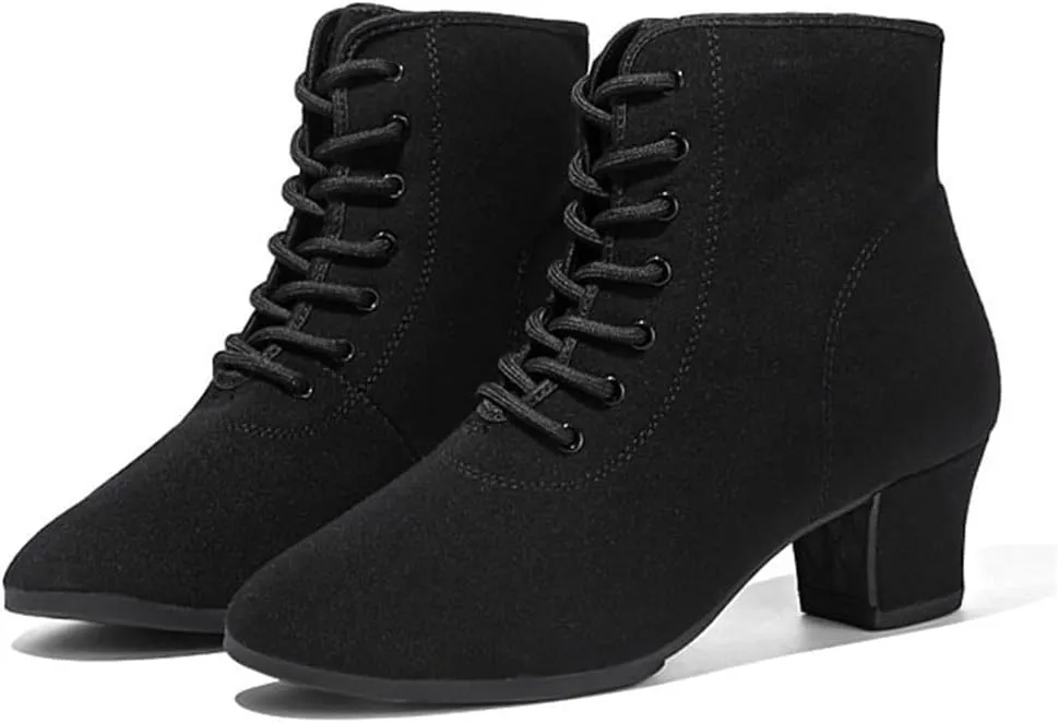 Ballroom Dance Shoes, Ladies Jazz Dancing Sneakers Comfort Dancing Boots Breathable Canvas Walking Dance Shoes