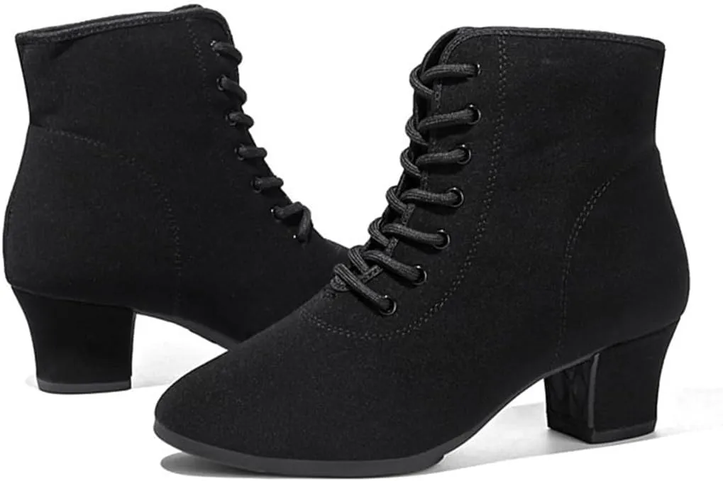 Ballroom Dance Shoes, Ladies Jazz Dancing Sneakers Comfort Dancing Boots Breathable Canvas Walking Dance Shoes