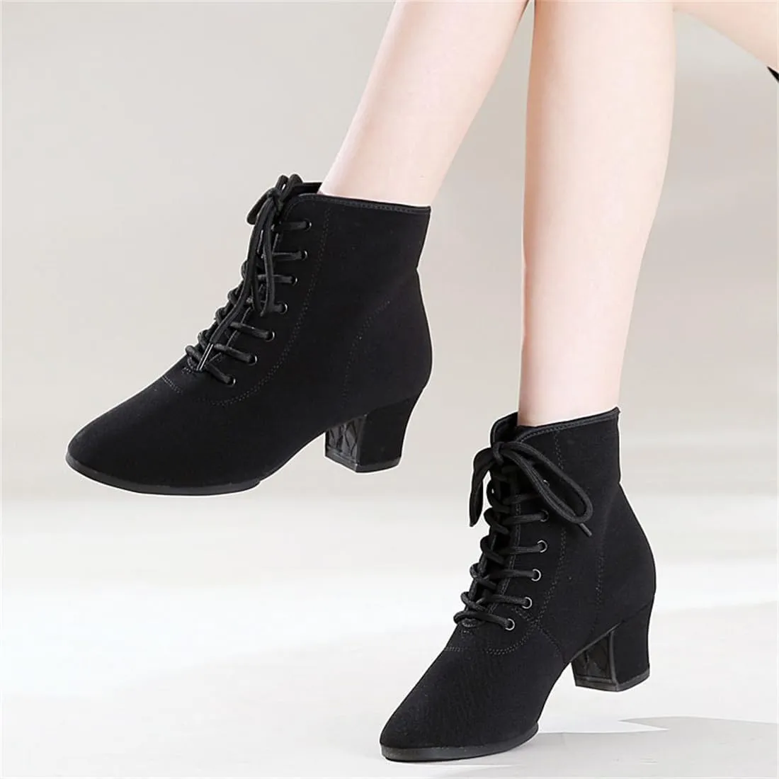 Ballroom Dance Shoes, Ladies Jazz Dancing Sneakers Comfort Dancing Boots Breathable Canvas Walking Dance Shoes
