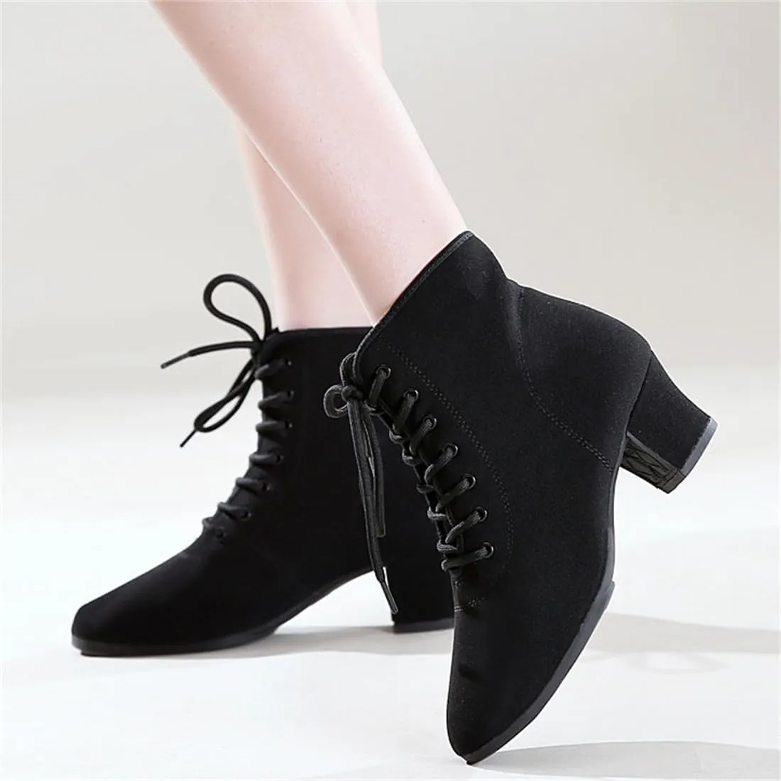 Ballroom Dance Shoes, Ladies Jazz Dancing Sneakers Comfort Dancing Boots Breathable Canvas Walking Dance Shoes