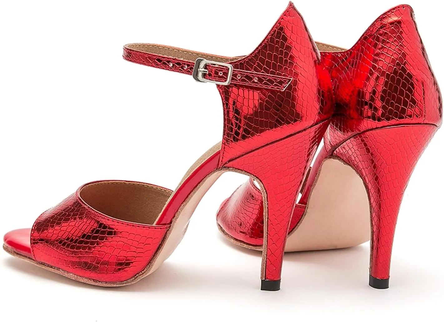 Ballroom Dancing Shoes for Women Snakeskin Stiletto High Heel Party Wedding Sandals