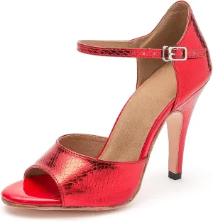 Ballroom Dancing Shoes for Women Snakeskin Stiletto High Heel Party Wedding Sandals