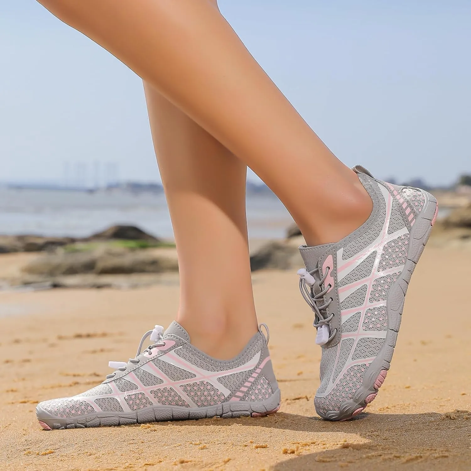 Barefoot Shoes Women Walking Arch Support Hiking Water Shoes with Arch Support for Women Walking with Wide Toe Box Zero Drop Trail Hiking Running Sneakers Breathable Lightweight Outdoor Footwear