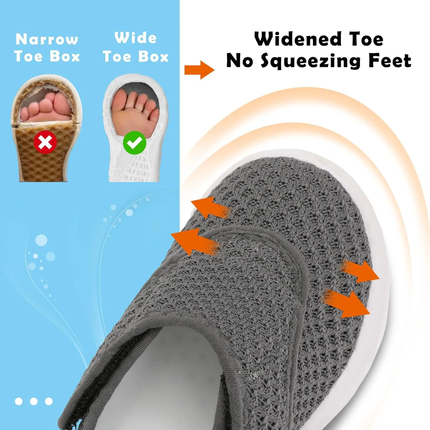 BARERUN Toddler Shoes Wide Toe Box Barefoot Toddler Sneakers Girls Boys Kids School Shoes Non-Slip Toddler Tennis Shoes Slip on Running Shoes for Girls Boys