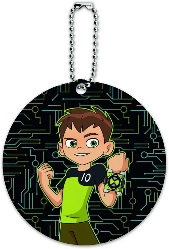 Ben 10 Ben Tennyson Round Luggage ID Tag Card Suitcase Carry-On