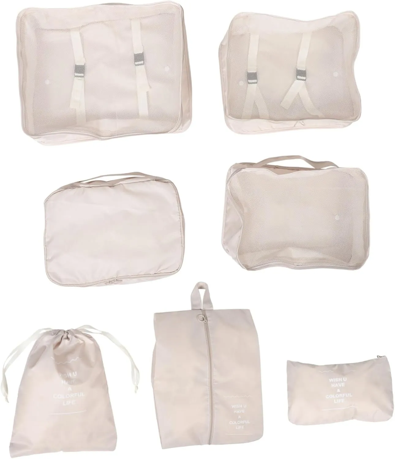 BESTYASH Suitcase Packing Cubes Set 7 Pcs Travel Organizer Compression Bags Laundry Bag Electronics Luggage Dividers Suitcase Pouches Easy Packing