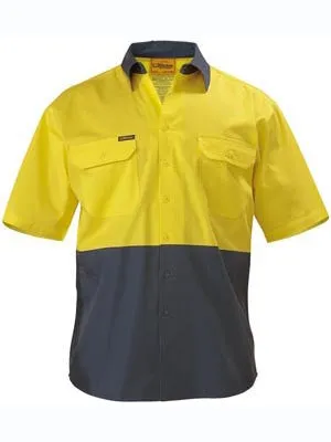 Bisley Hi Vis 2 Tone Cool Lightweight Short Sleeve Shirt BS1895