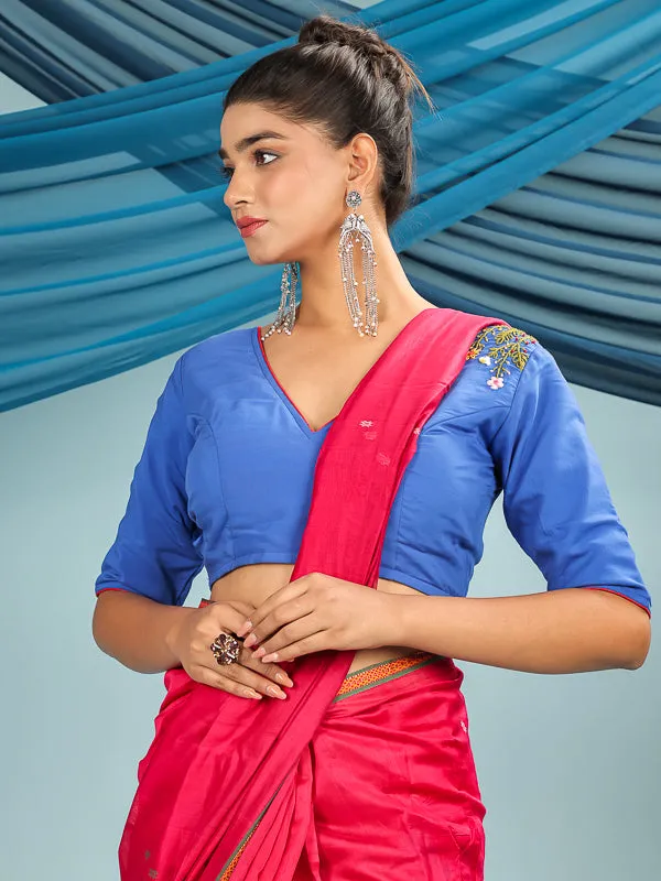 Blue Hand Embroidered Blouse