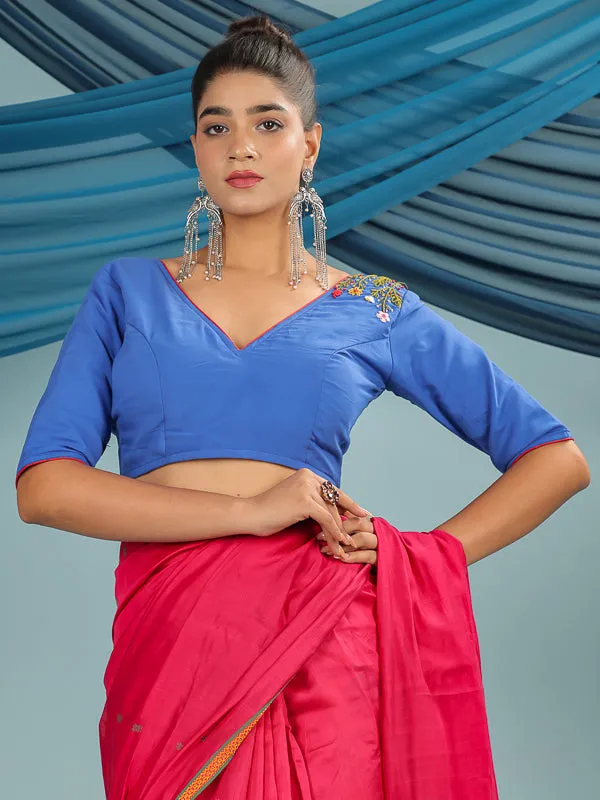 Blue Hand Embroidered Blouse