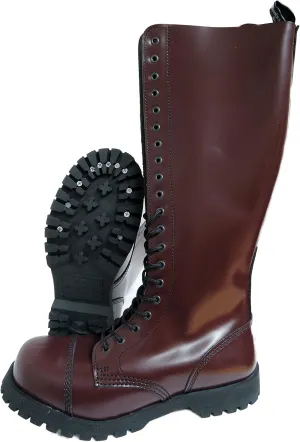 Boots & Braces England Mens 20 Eye Oxblood Steel Toe Rangers
