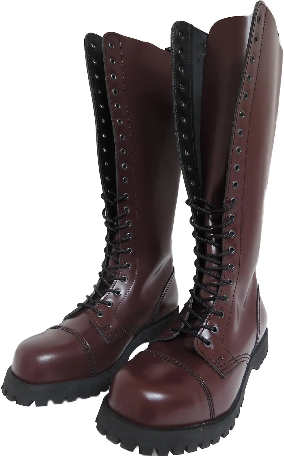 Boots & Braces England Mens 20 Eye Oxblood Steel Toe Rangers
