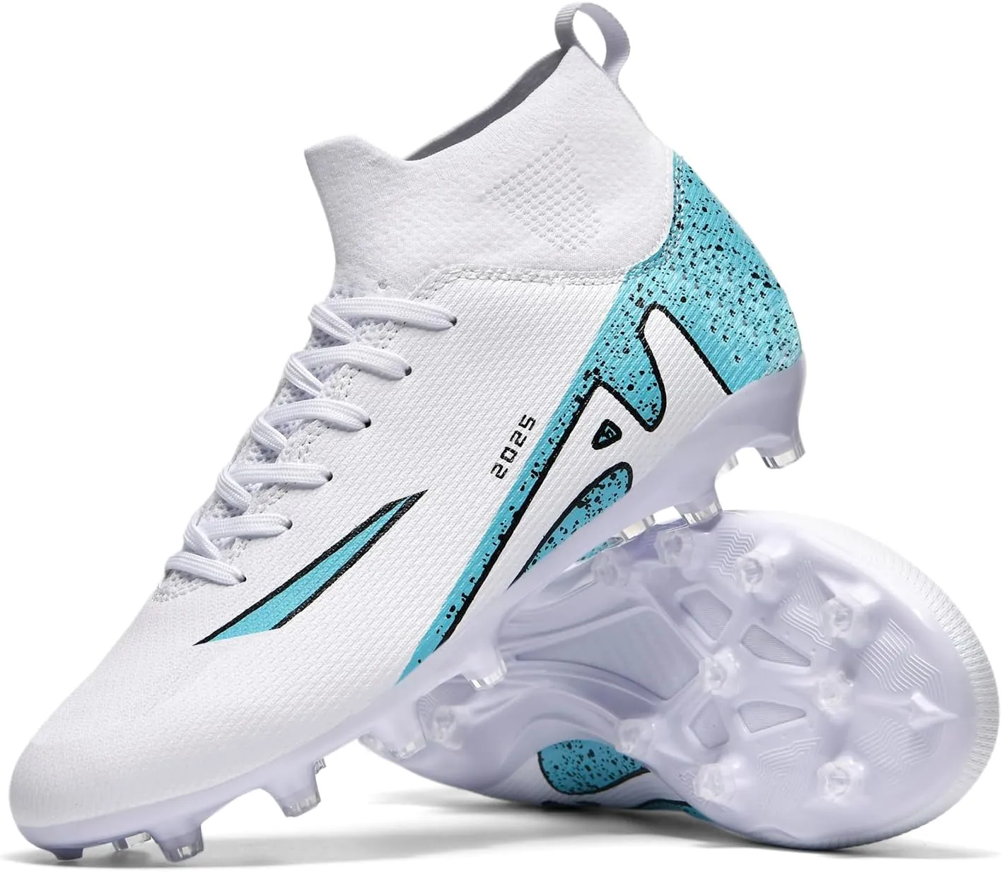 Boys' and Girls' Soccer Shoes TF Training Shoe Breathable, Anti Slip, Lightweight Sports Cleats for Boys and Girls' Football Suitable for Artificial Grass
